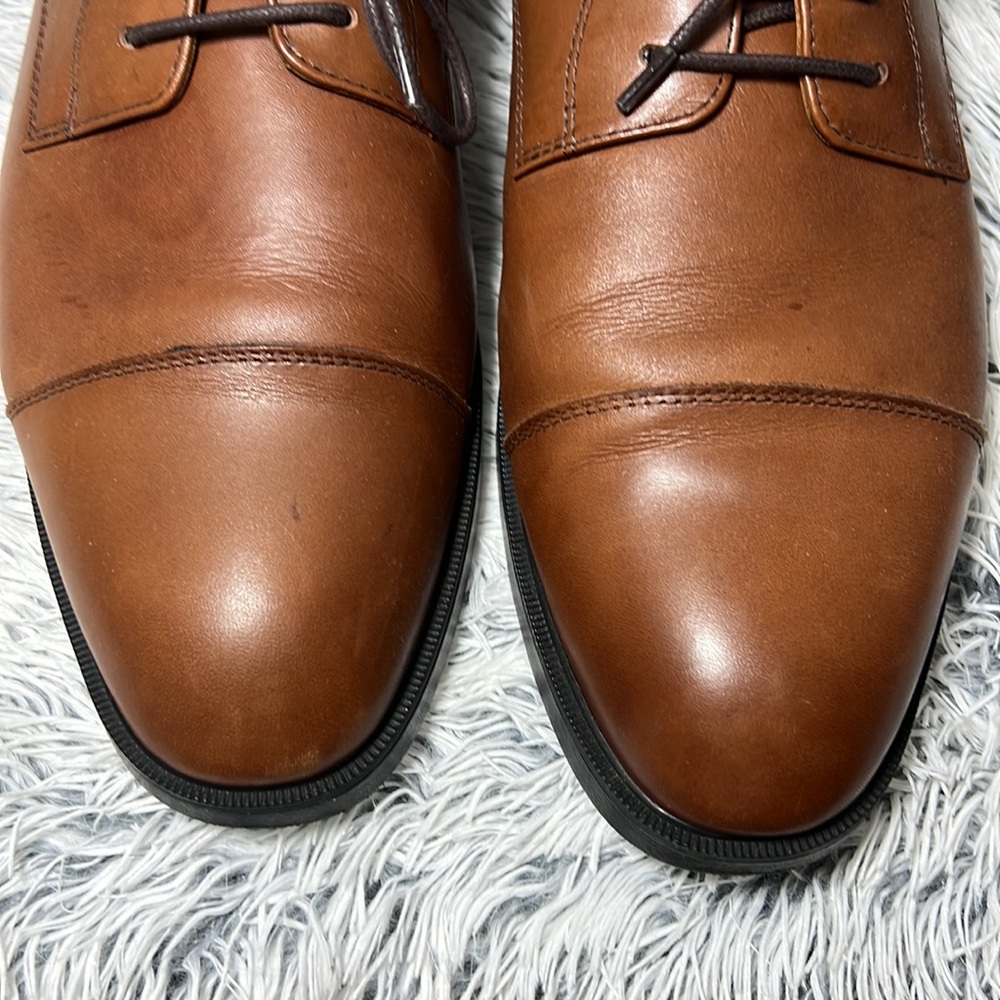 Johnston & Murphy Sz 13 Brown Leather Dress Shoes - Picture 4 of 13